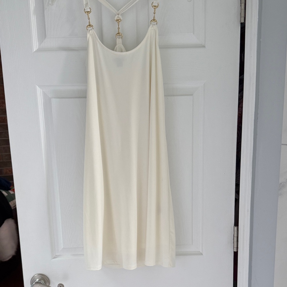 Boston Proper Cream Midi Dress